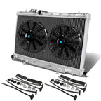 Aluminum Chrome Radiator + 10" Black Fans for Impreza WRX/STI GD (2001–2007)