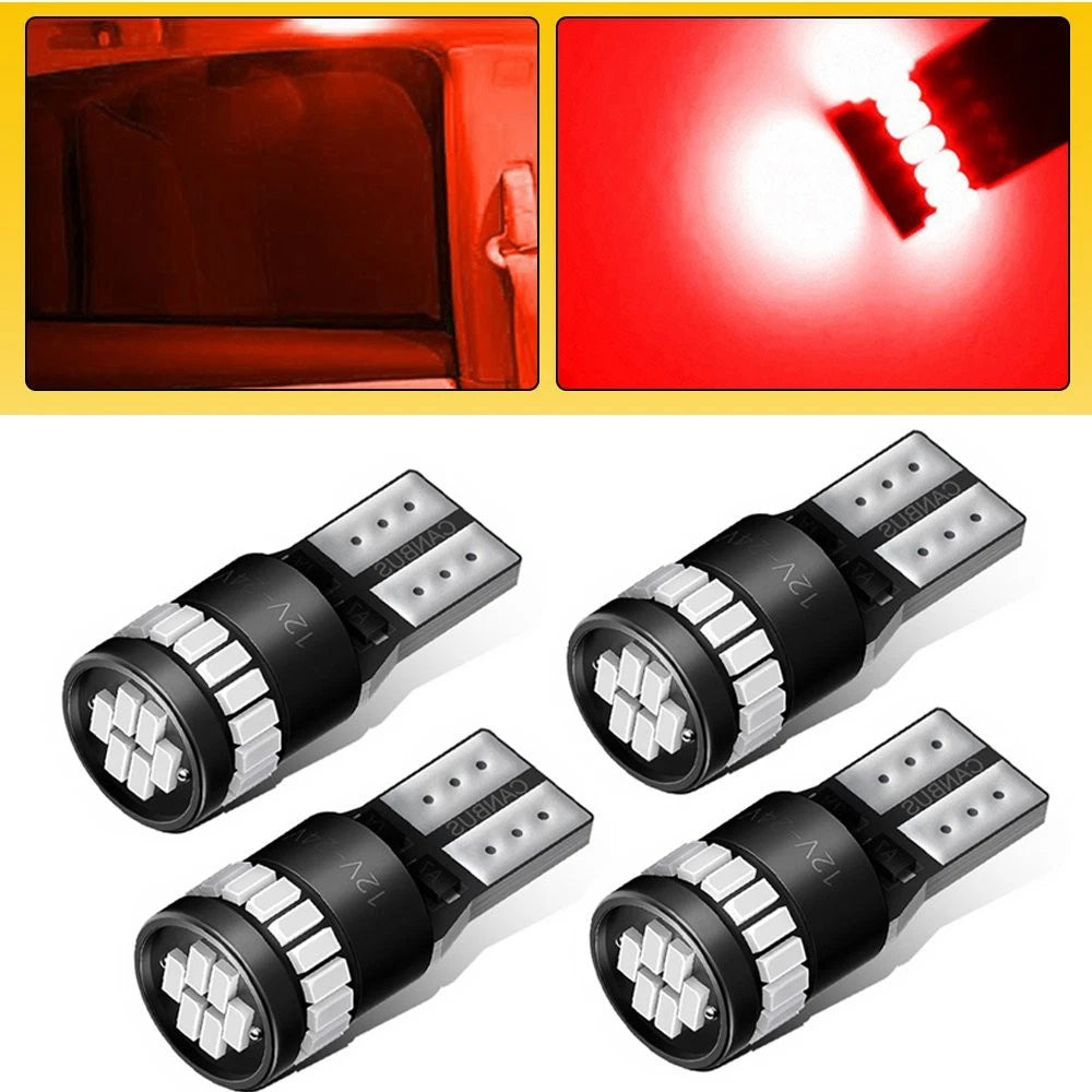 AUXITO T10 Red SMD LED Interior Light Bulb for Subaru Impreza (194, 168, 2825)