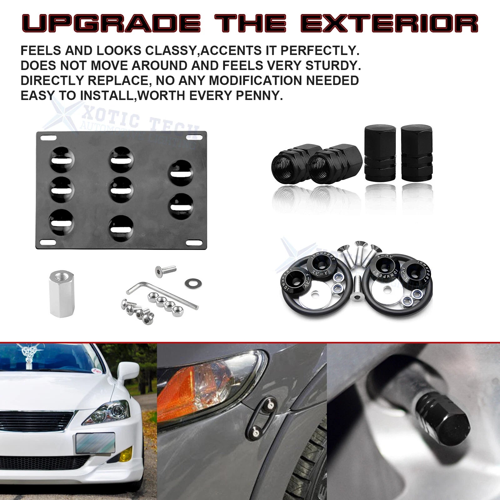 Tow Hook License Plate Frame Air Valve Cap Fastener for Lexus IS CT (2010-2023)