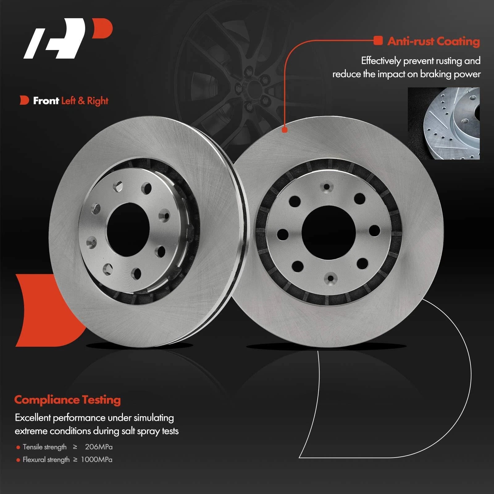 Disc Brake Rotors & Ceramic Pads for Chevrolet Spark (2013-2015)