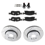 Front Brake Rotors + Pads Set for Dodge Durango (2011–2020) Jeep Grand Cherokee (2011–2018)