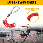 6' Coiled Breakaway Cable for Trailer RV Boat Emergency PY