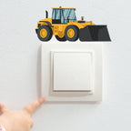 Yellow PVC Construction Vehicle Wall Decal 29x20cm for Office Home Decor
