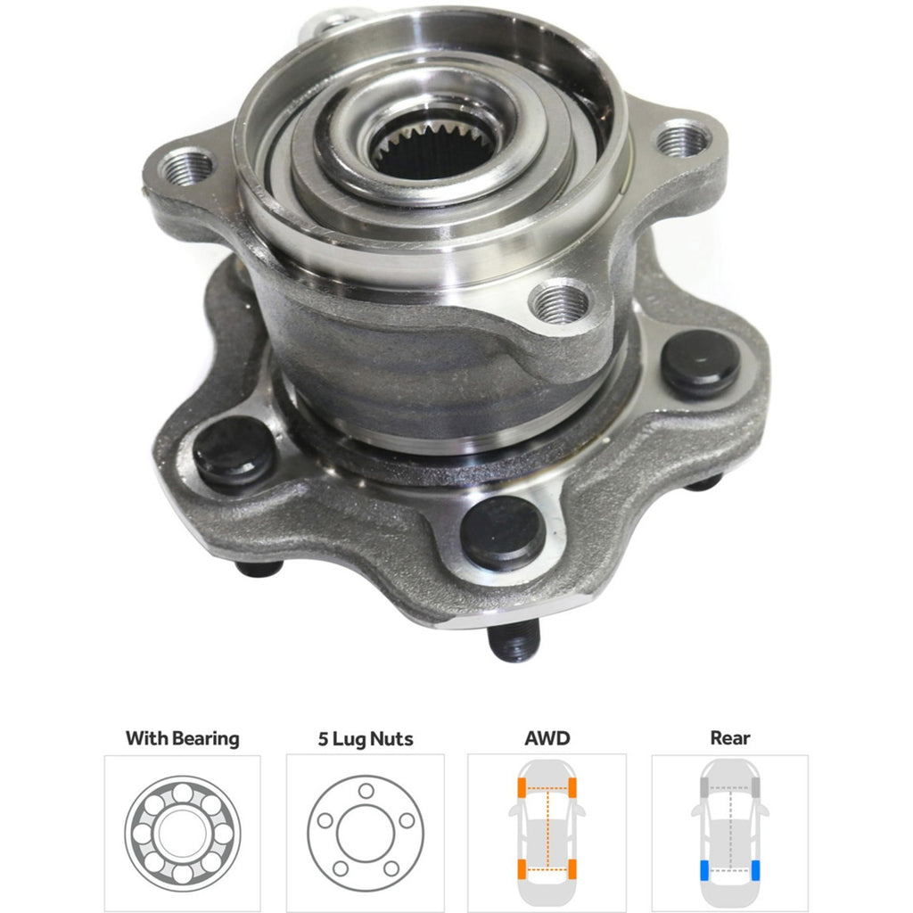 Set of 2 Wheel Hubs for Nissan Rogue (2008–2013) AWD