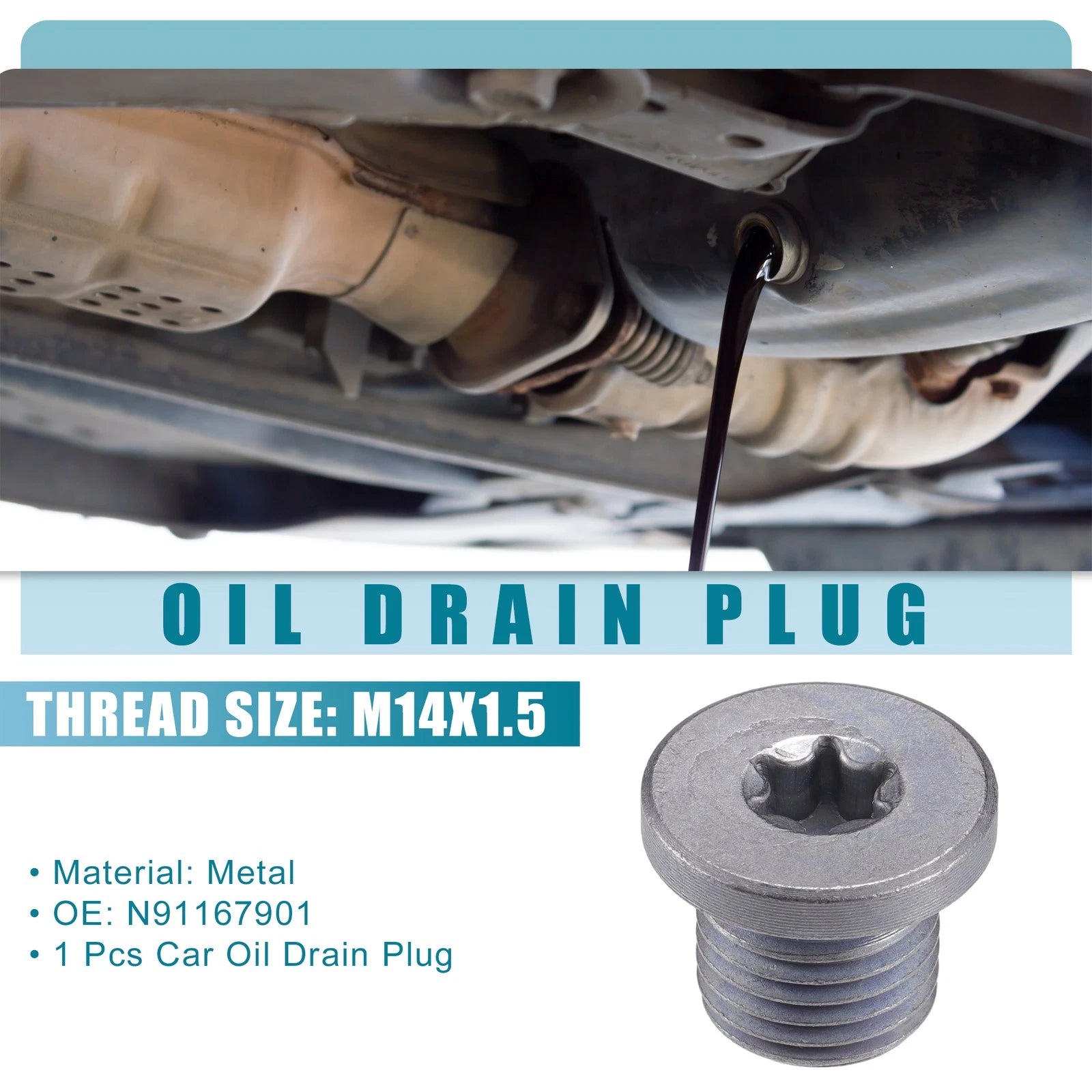 Oil Drain Plug No.N91167901 for Audi A3 (2009–2023)