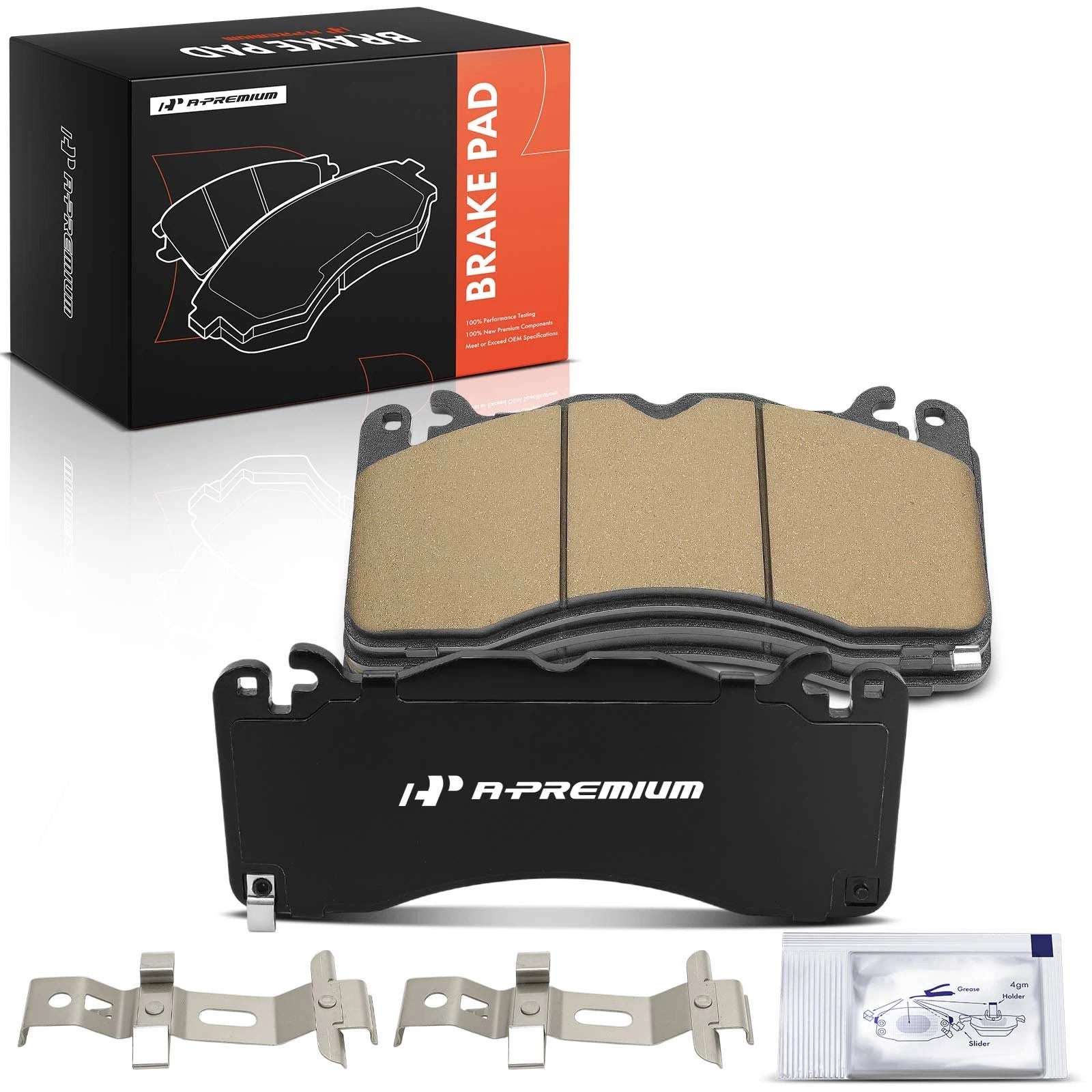 4X Front Ceramic Brake Pads for Ford Mustang (2015–2022) Convertible Coupe