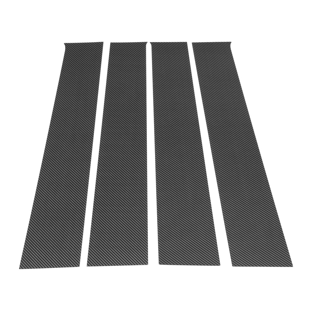 Set of 4 Pillar Window Trim for Dodge Ram (2009–2018) Carbon Fiber Black