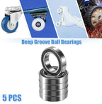 5 Pcs 6804-2RS Deep Groove Ball Bearings for Auto (20x32x7mm)