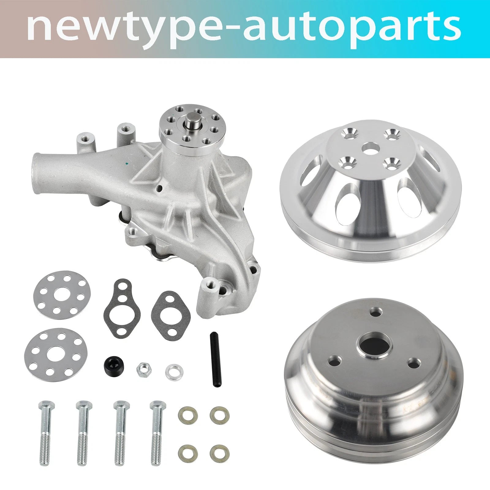 Long Water Pump & Crankshaft Pulley for Chevy SBC 305 350 (1969–1995)