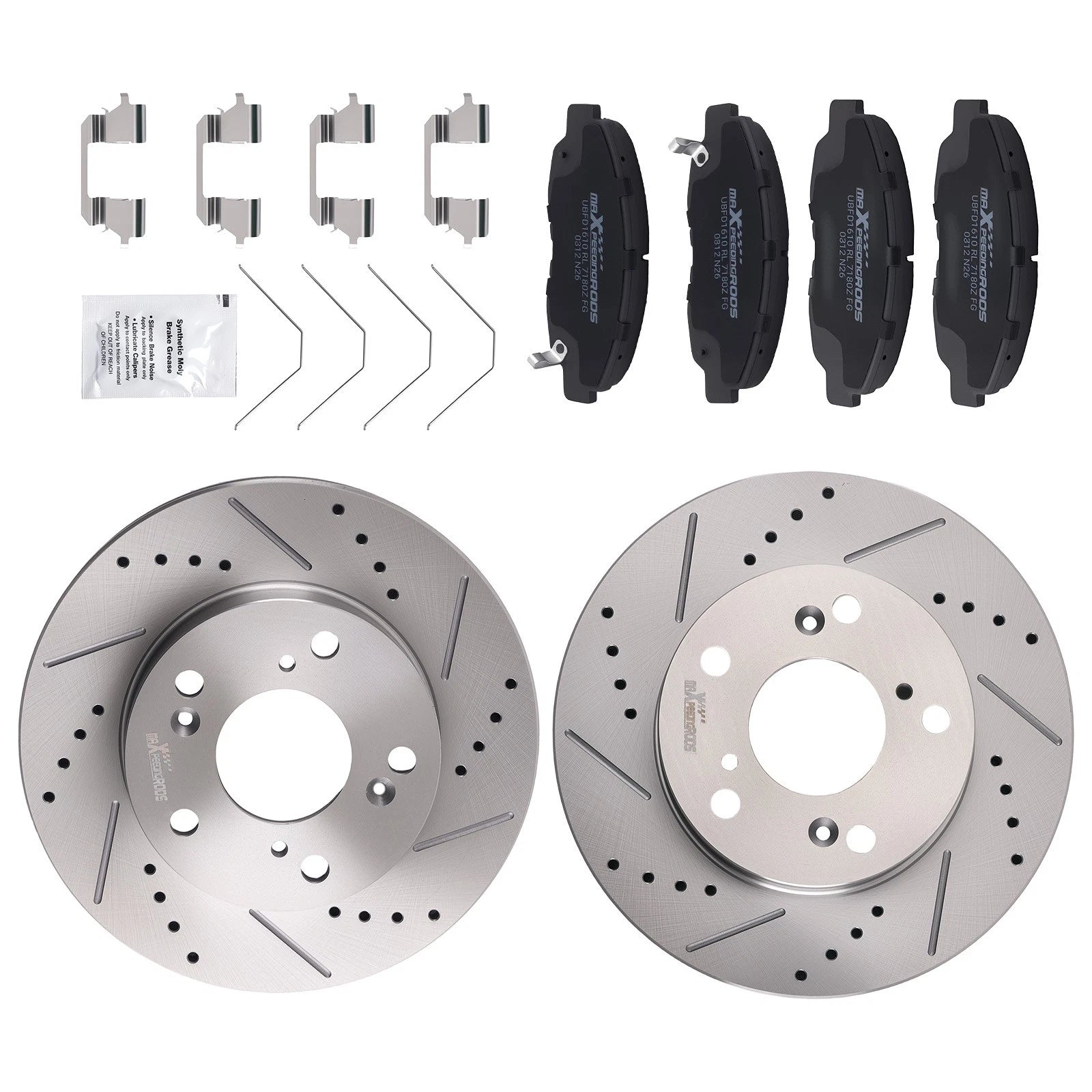 Set of 2 Front Brake Rotors and Pads for Honda Civic (2012–2015) S31601 D1578