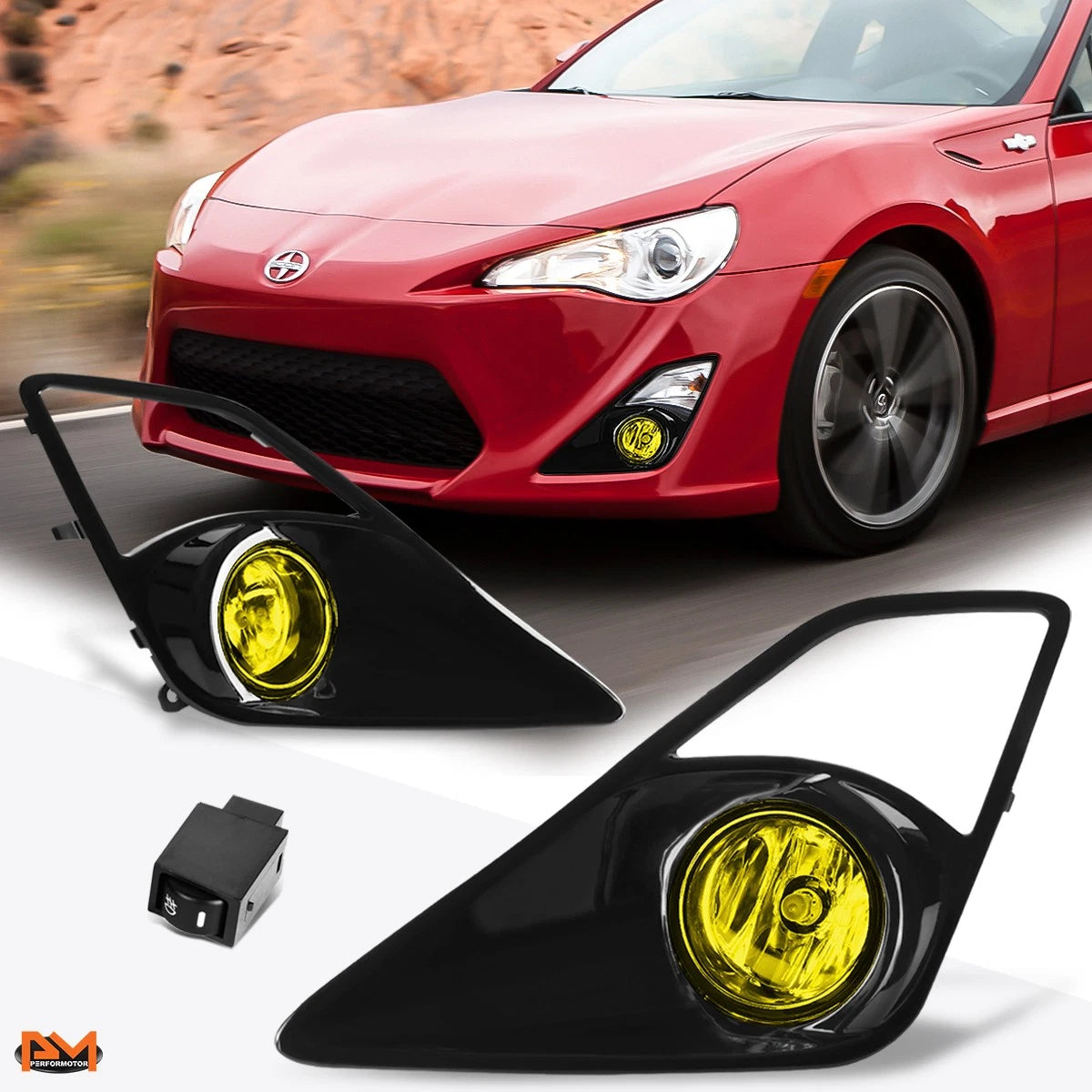 Fog Lights for Scion FRS (2013–2016) - Amber Lens, Switch, Bezel