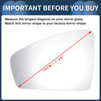 Left Side Heated White Mirror Glass for Volkswagen Tiguan (2016–2021)