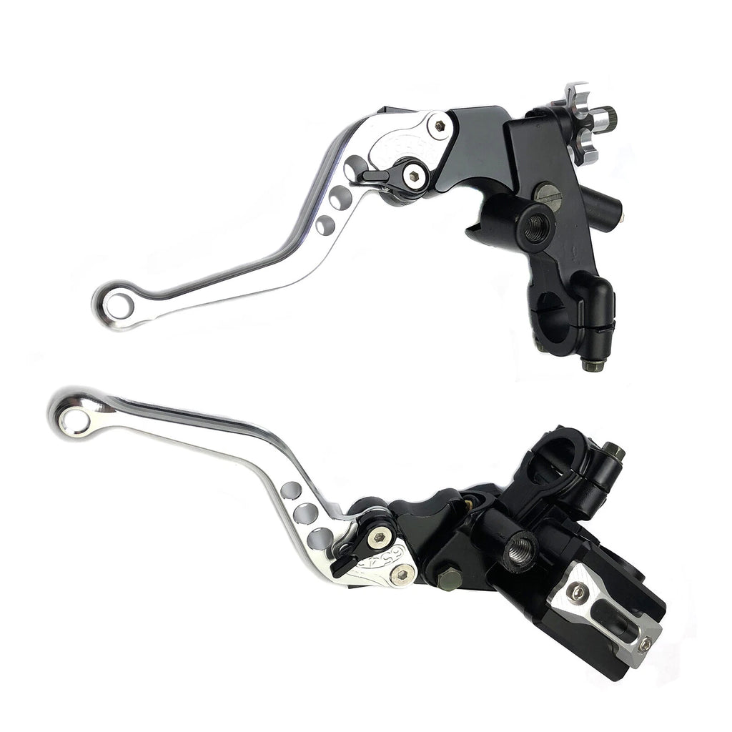 7/8" Motorcycle Silver Front Brake Clutch CNC Cylinder Reservoir Lever