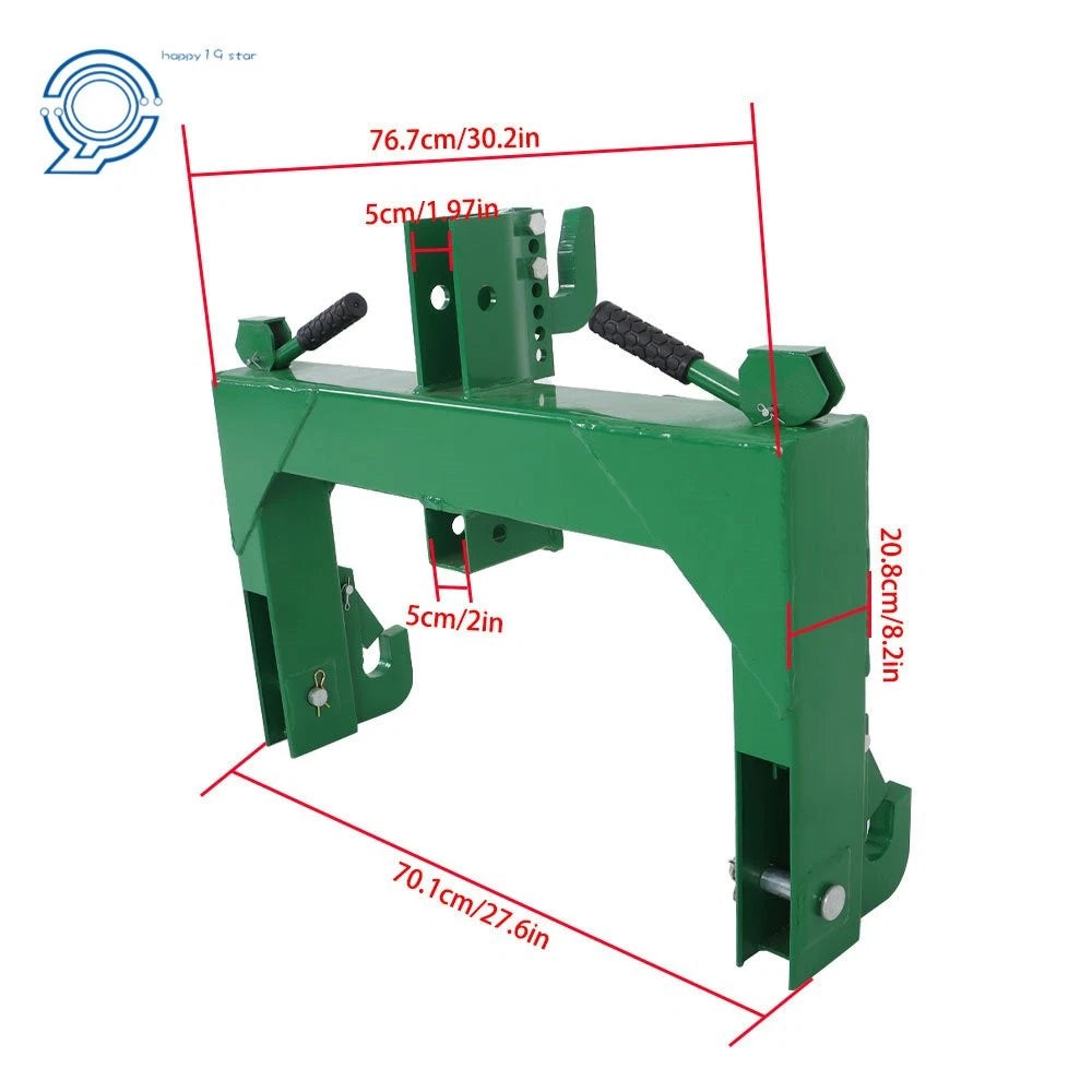 3-Point Quick Hitch with 2" Receiver for Category 1 & 2 Tractor (3000lb)