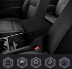 Console Lid Armrest Cover for Honda Ridgeline (2006–2014) Carbon Fiber Red Stitch