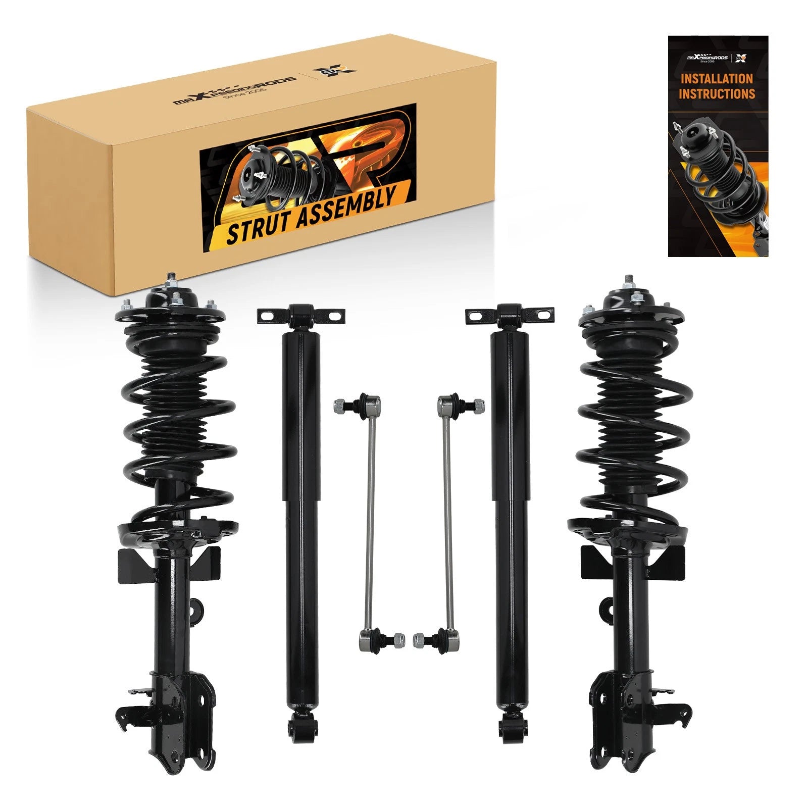 Front & Rear Shock Struts w/ Sway Bar End Links for Honda Odyssey (2013–2017)