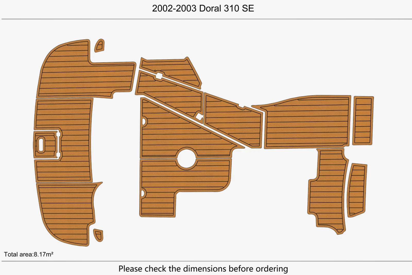 EVA Foam Teak Deck Flooring Mat for Doral 310 SE (2002–2003)