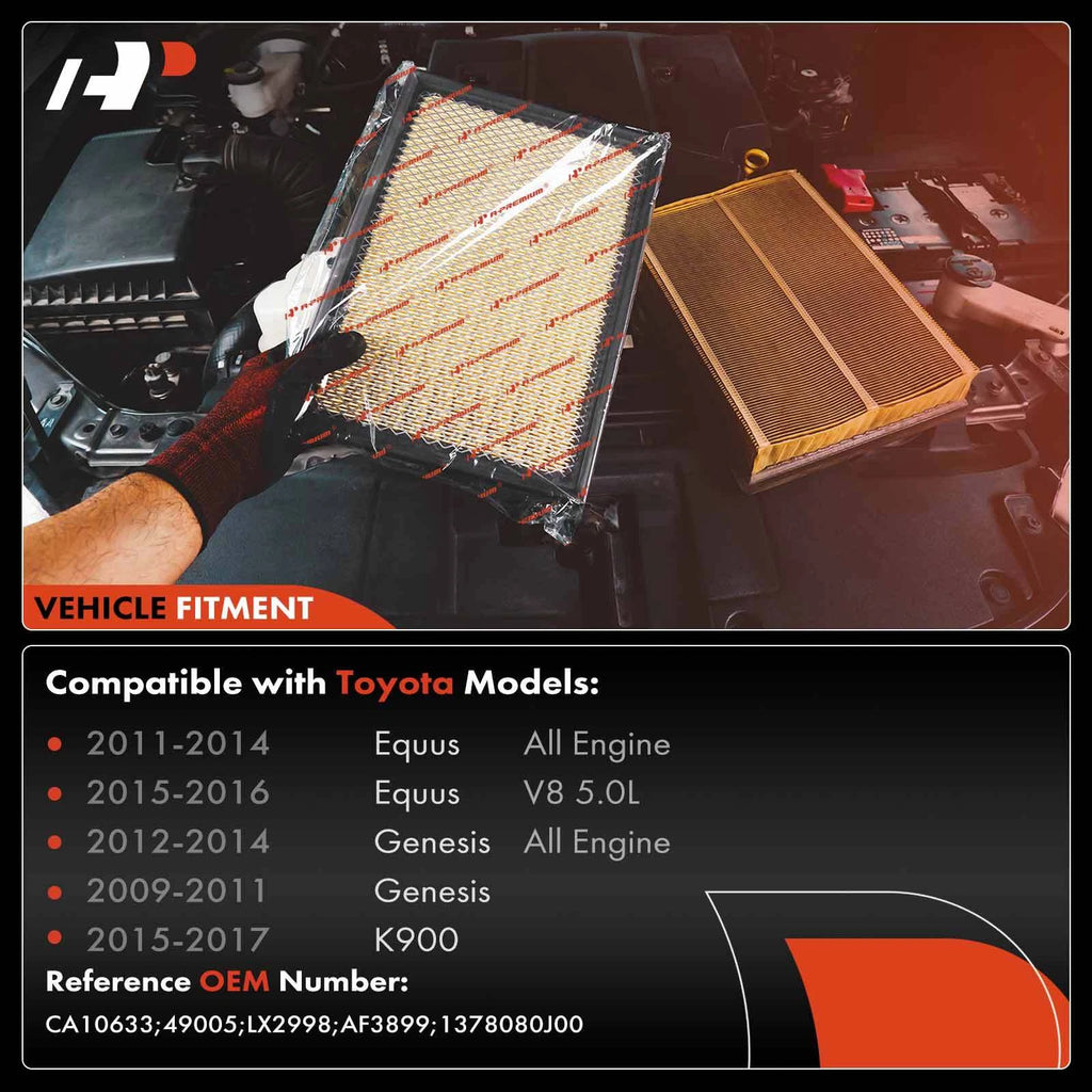 2X Engine Air Filter for Hyundai Genesis (2009-2014) Equus (2011-2016)