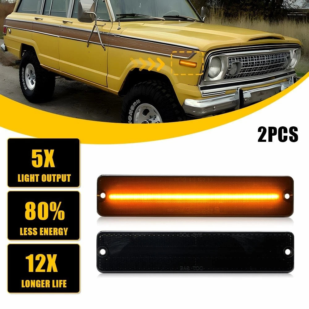 Amber LED Side Marker Light for Jeep Cherokee Wagoneer CJ5 (1972–1991)