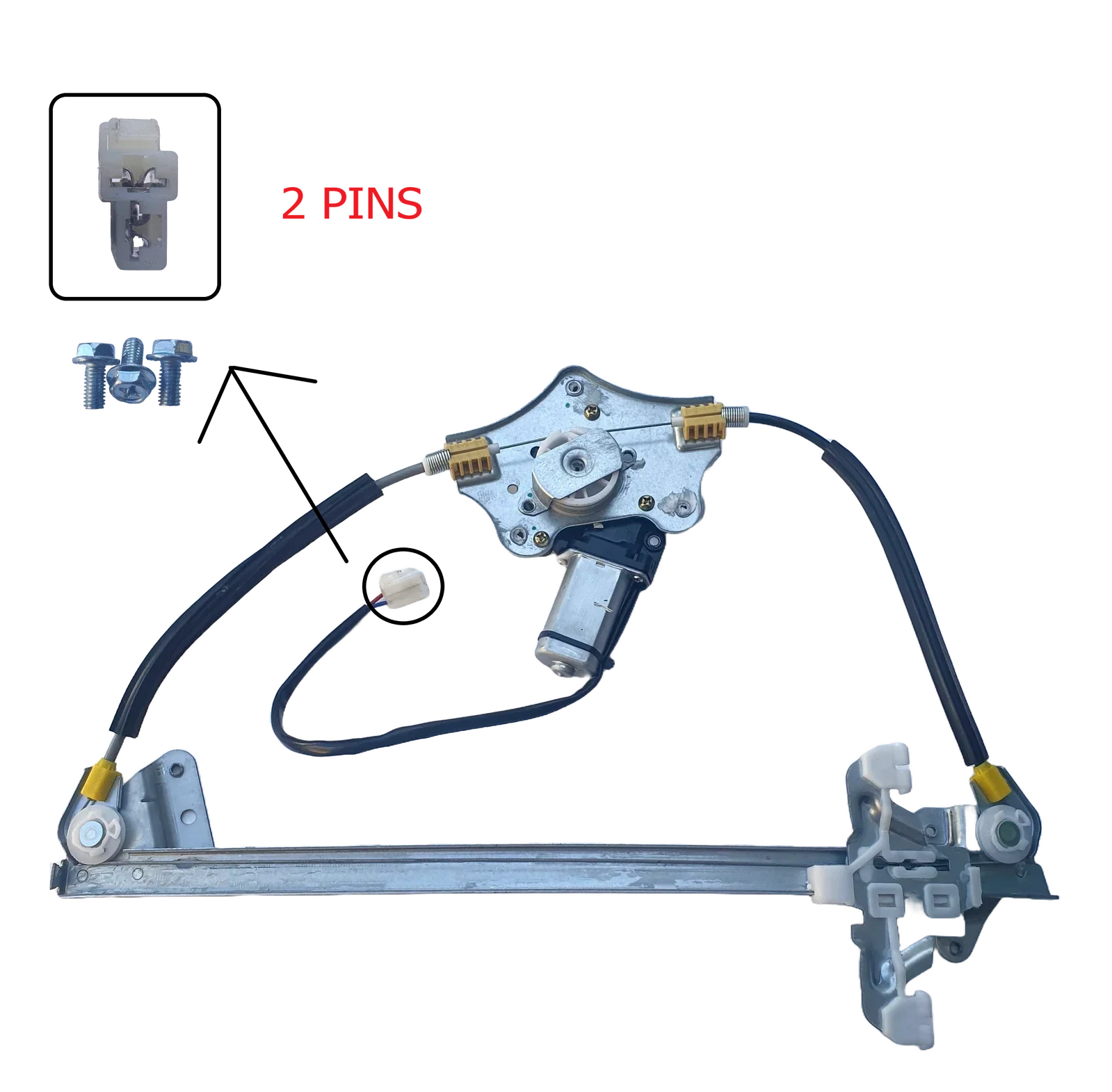 Front Left Window Regulator With Motor 2 Pins for Ford Falcon (1998–2008)