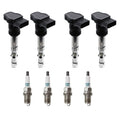 Set of 4 Ignition Coils & Denso Iridium Spark Plugs for Golf Jetta TT A4 (2000–2006)