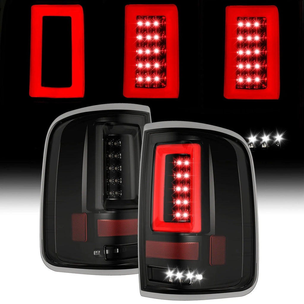 Set of 2 Black Smoked LED Tail Lights for Ford F150 Lobo (2004–2008)
