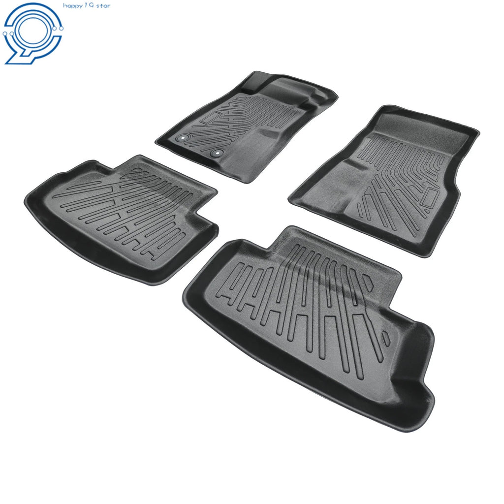 Set of 2 Black TPE Front & 2nd Row Floor Mats Liner for Ford Mustang (2004–2014)