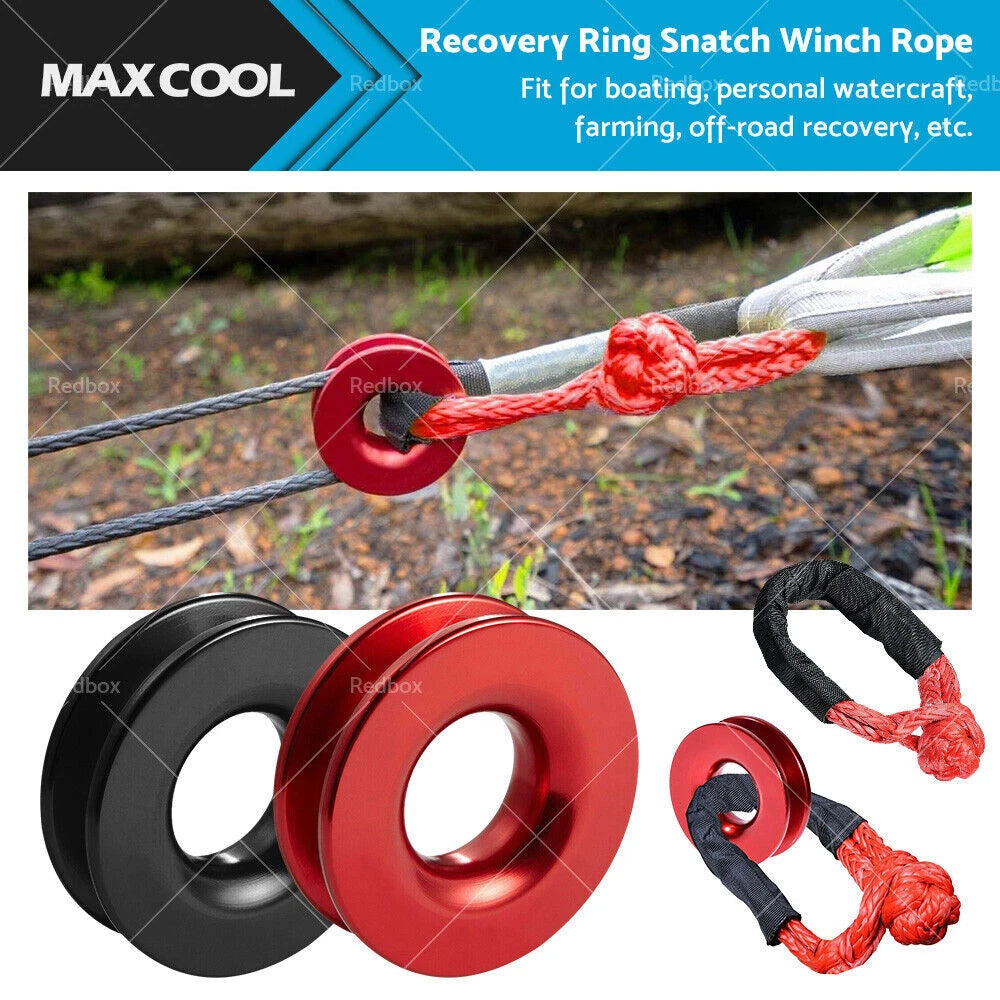 Recovery Ring Snatch Block Pulley for Tow Rope Straps
