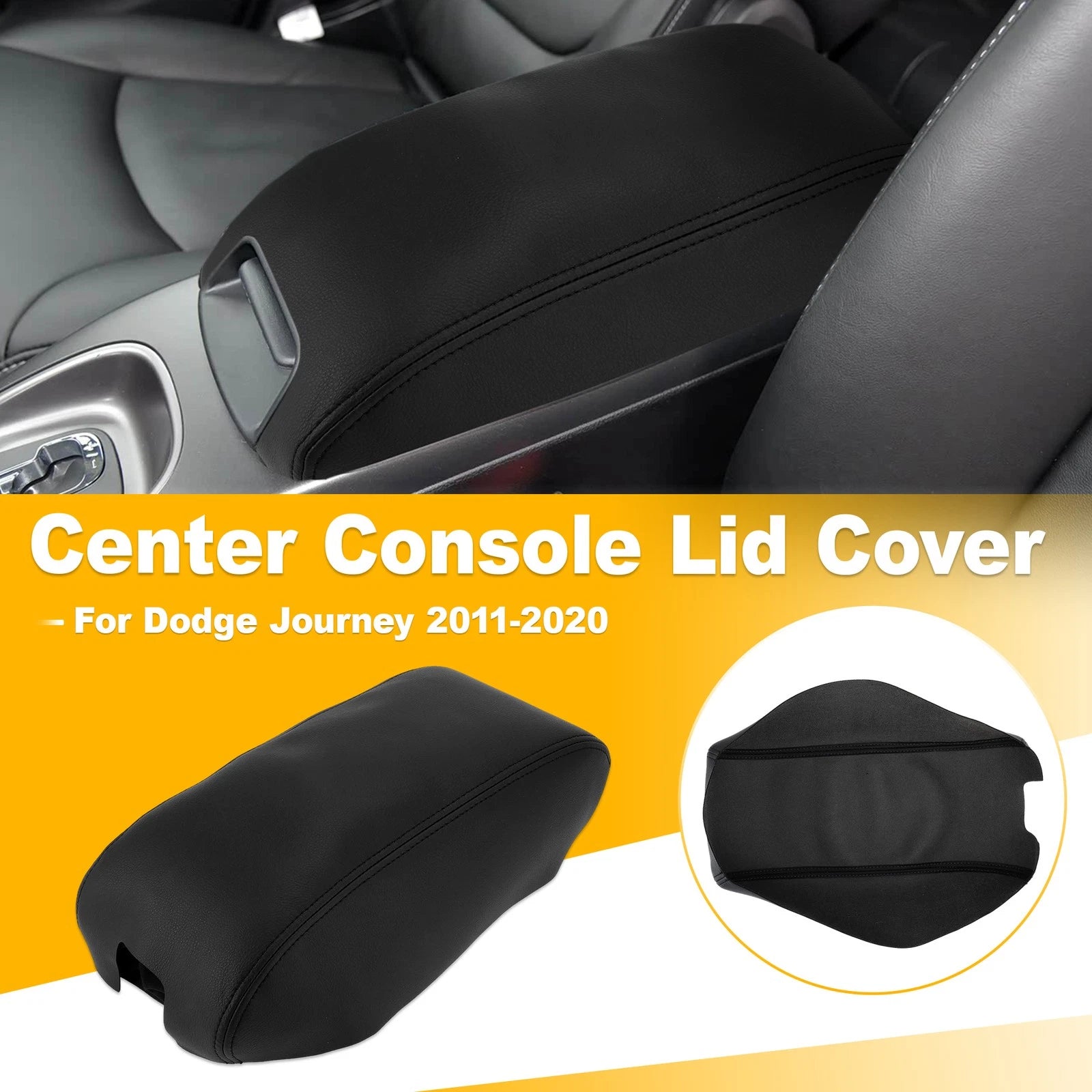 Leather Center Console Lid Armrest Cover for Dodge Journey (2011–2020)