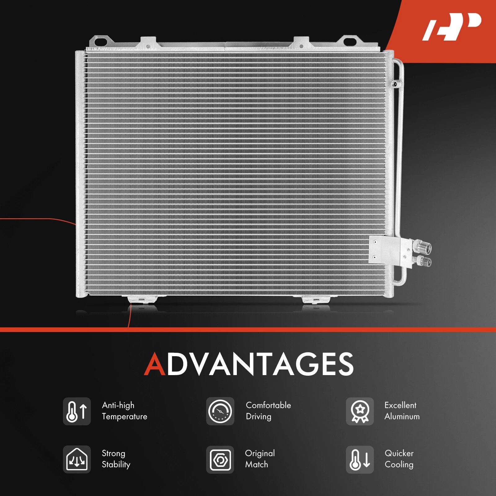 A/C Condenser with Bracket for Mercedes-Benz W210 E300 E320 E430 (1995–1997)