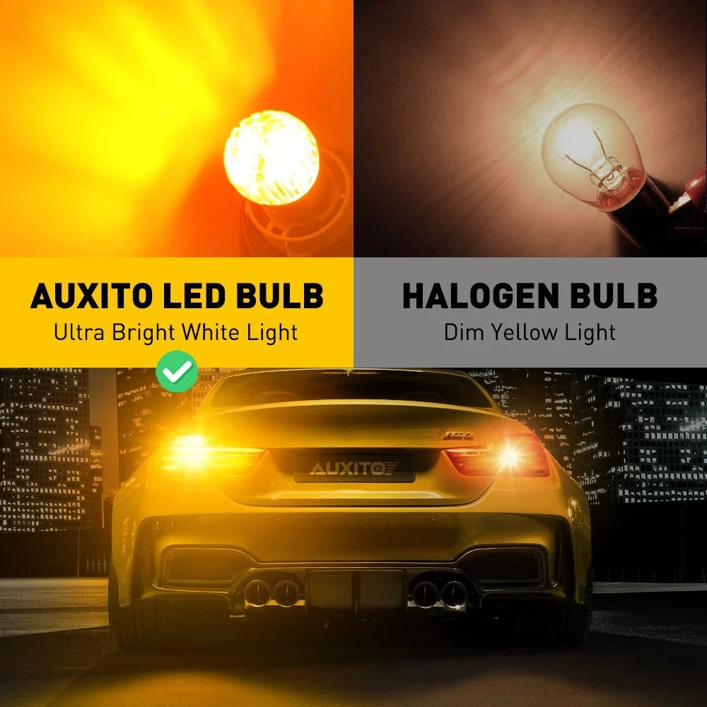2X AUXITO 1156 7506 LED Turn Signal Bulbs for Universal (Flash)