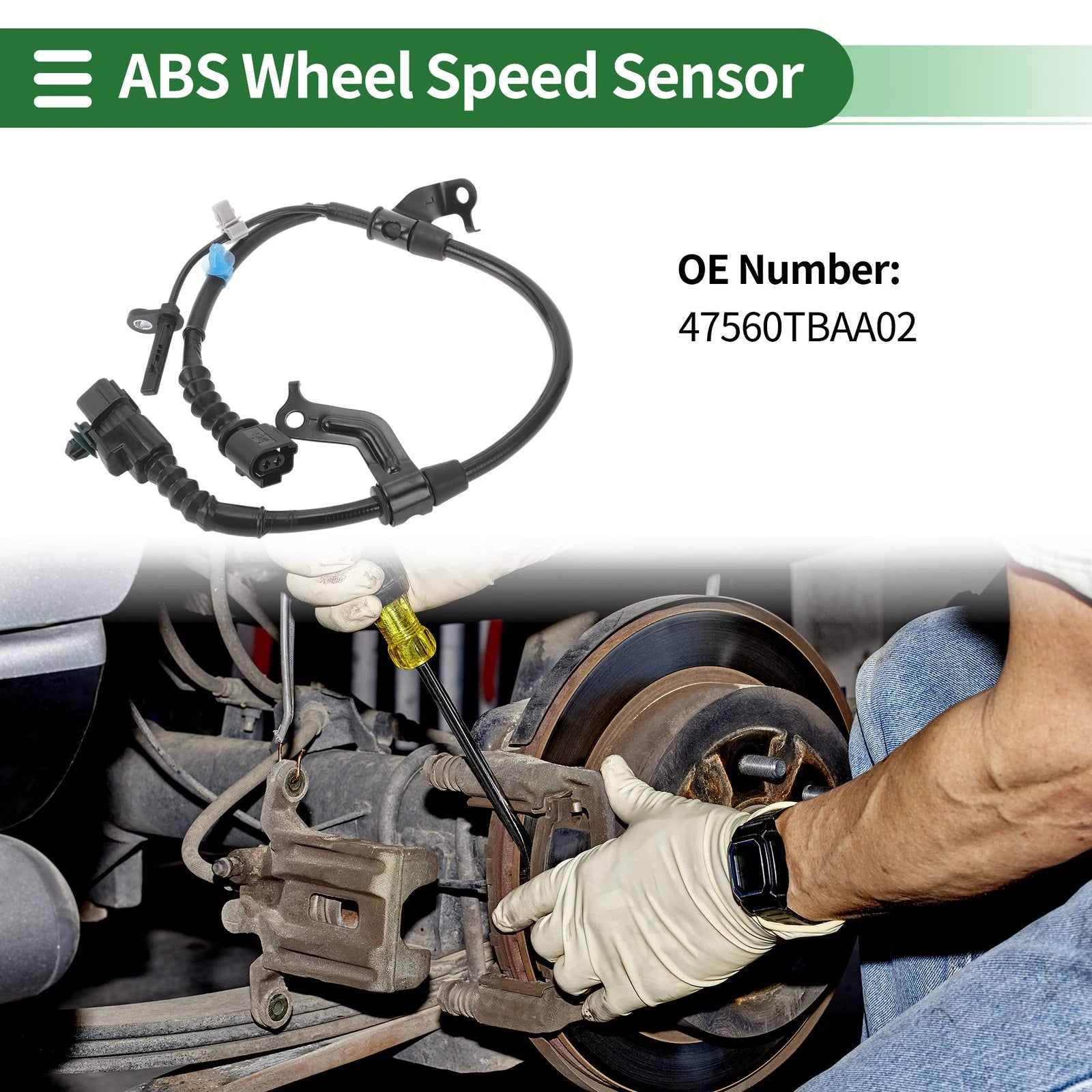 ABS Wheel Speed Sensor No. 47560TBAA02 for Honda Civic (2016–2021) Rear Left