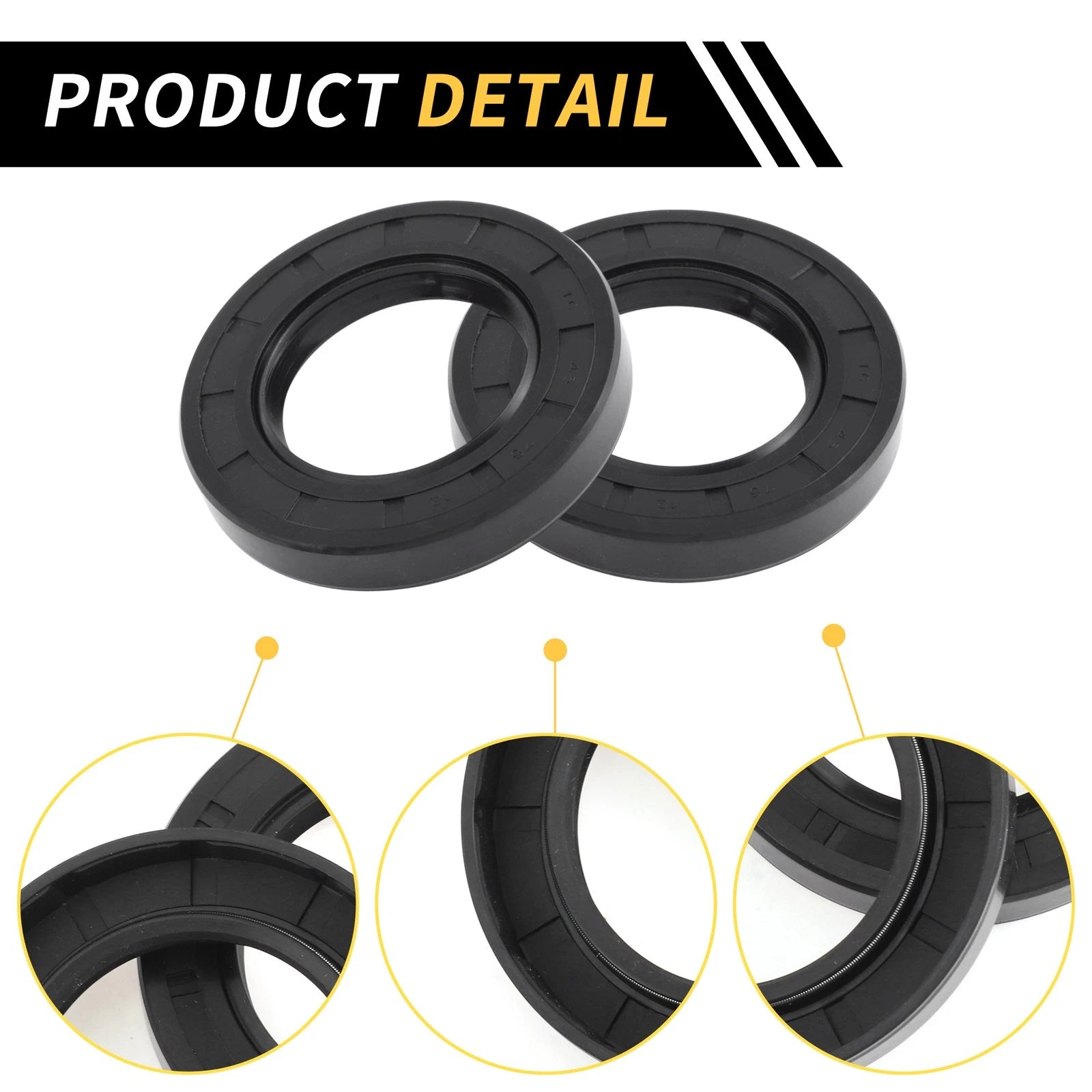 Set of 5 Oil Seal Rotary Shaft Seal NBR Rubber 45x75x12mm