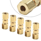 3/16 Inch Brass Inverted Flare Union Compression Fitting, 5 x Set for Vehicle