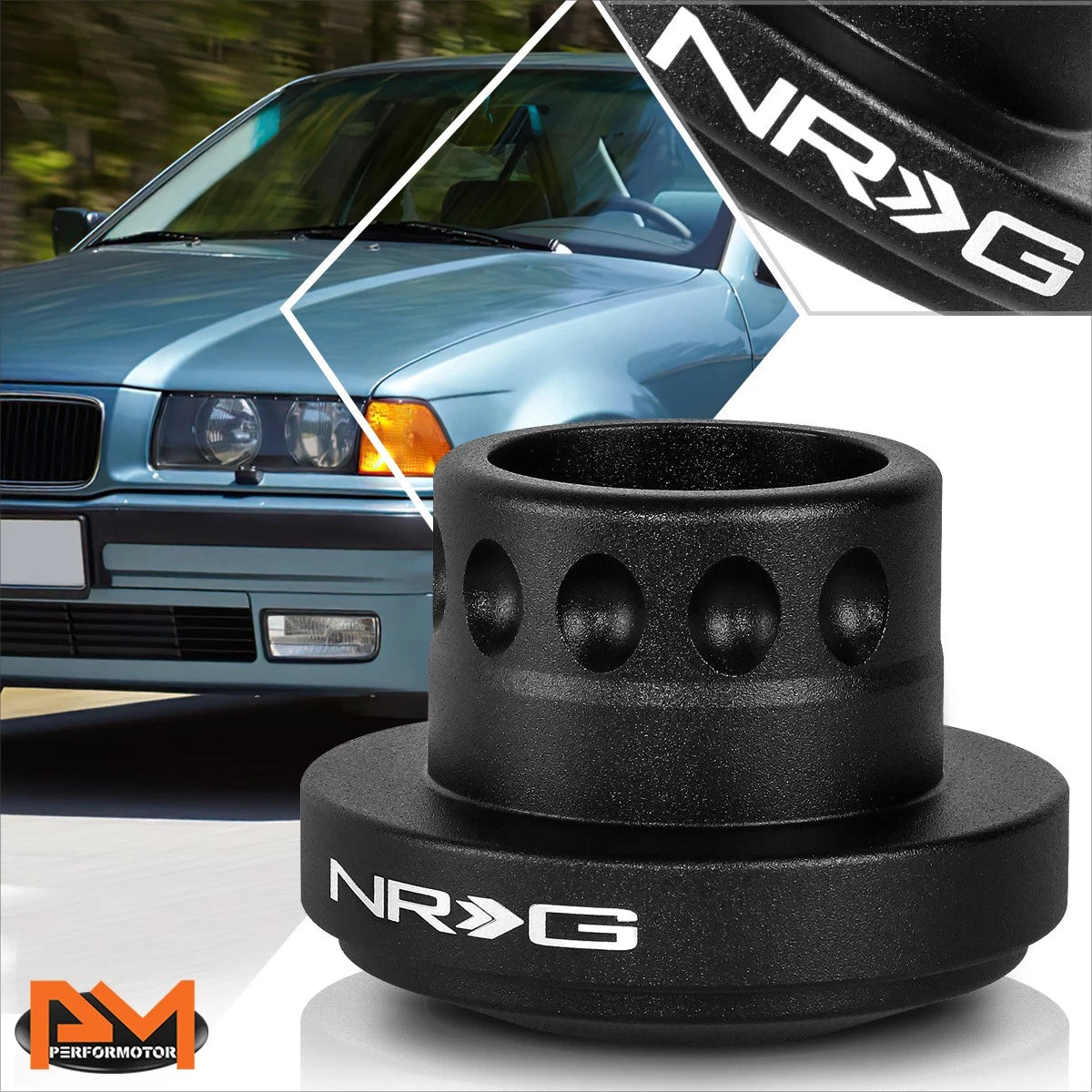 NRG Short Hub Adapter SRK-RLE36H-BK for BMW E36 E39 E31 M3 Z3 325i (1991–1998)