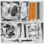 LED Halo DRL Projector Headlights for GMC Sierra 1500-3500 (2007–2014)