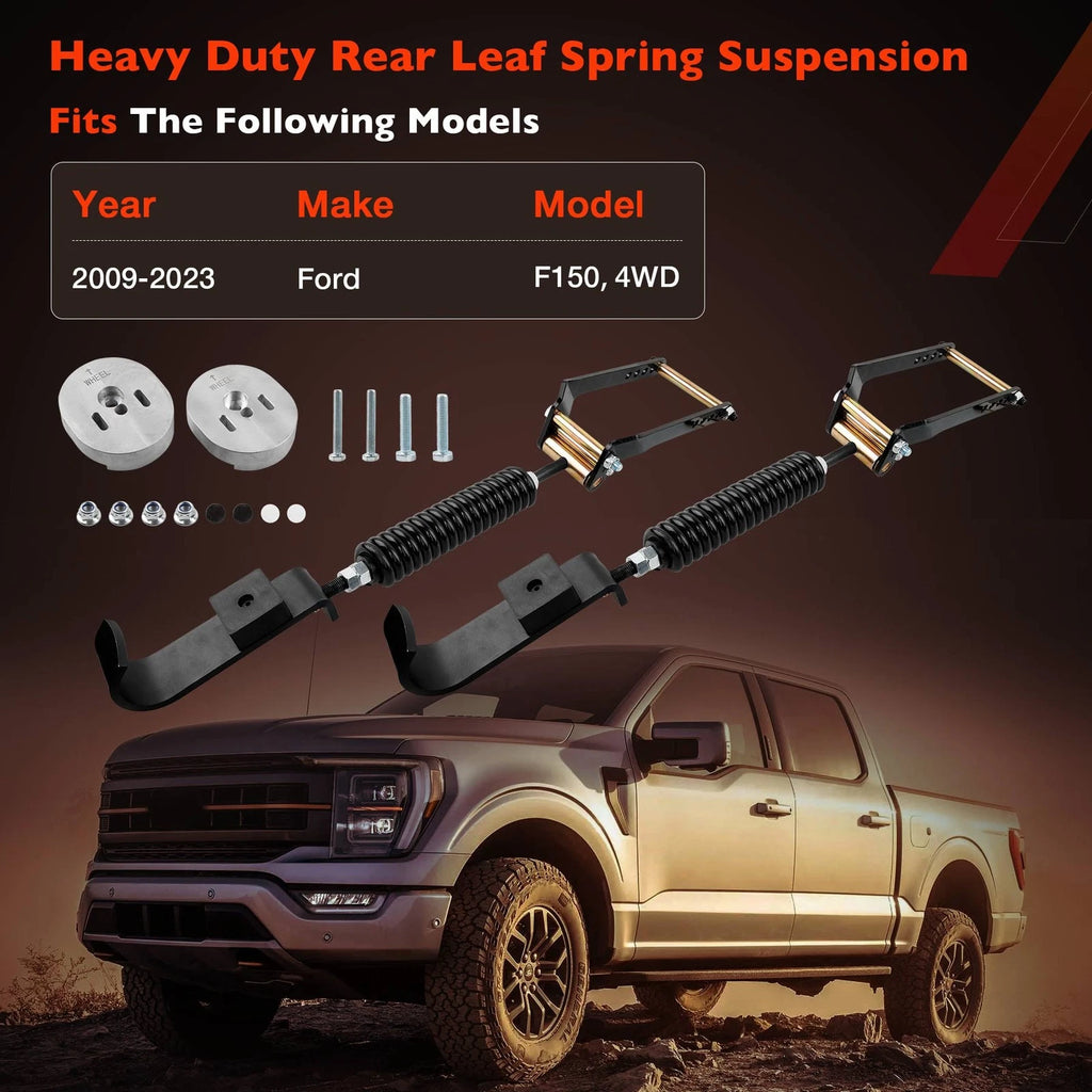 Heavy Duty Rear Leaf Spring Suspension Kit for Ford F150 4WD (2009-2023)