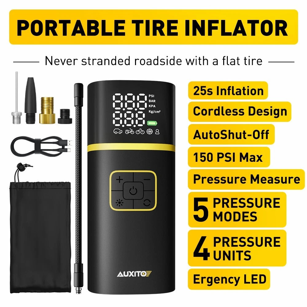 Electric Air Pump Compressor for Car Tires with Digital Pressure Gauge