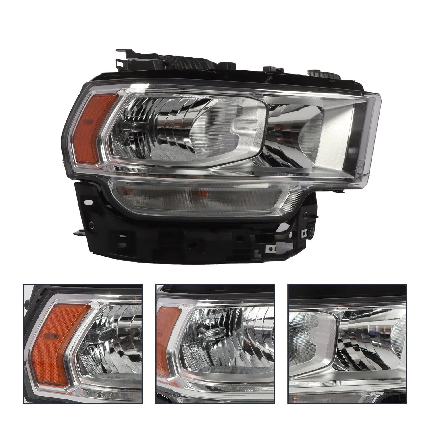 Headlight Halogen Chrome Passenger Side for Ram 2500 3500 (2019–2024)