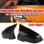 Gloss Black Side Mirror Cover Cap Replacement Pair for Toyota Supra (2019–2023)