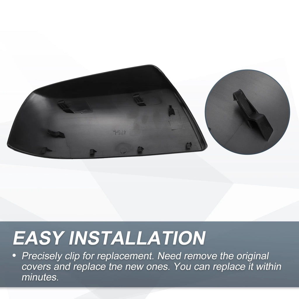 Set of 2 Rearview Mirror Cover Caps Gloss Black for Toyota Tundra Sequoia (2007–2022)