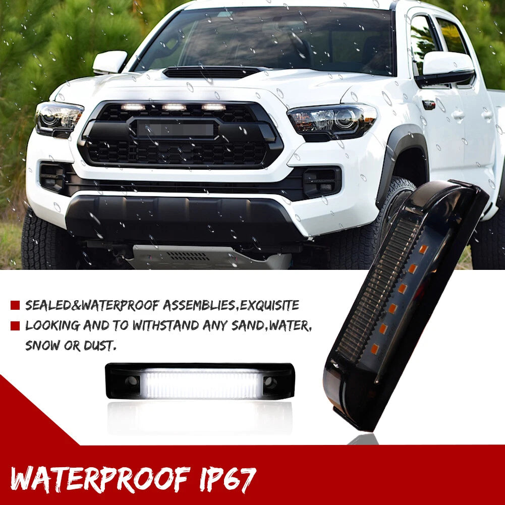 Smoked White Front Center Grille Running Lights for Tundra (2014–2021)