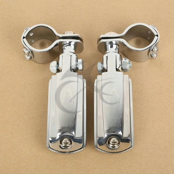Set of 4 Adjustable Chrome Footpeg Clamps for Harley Sportster XL