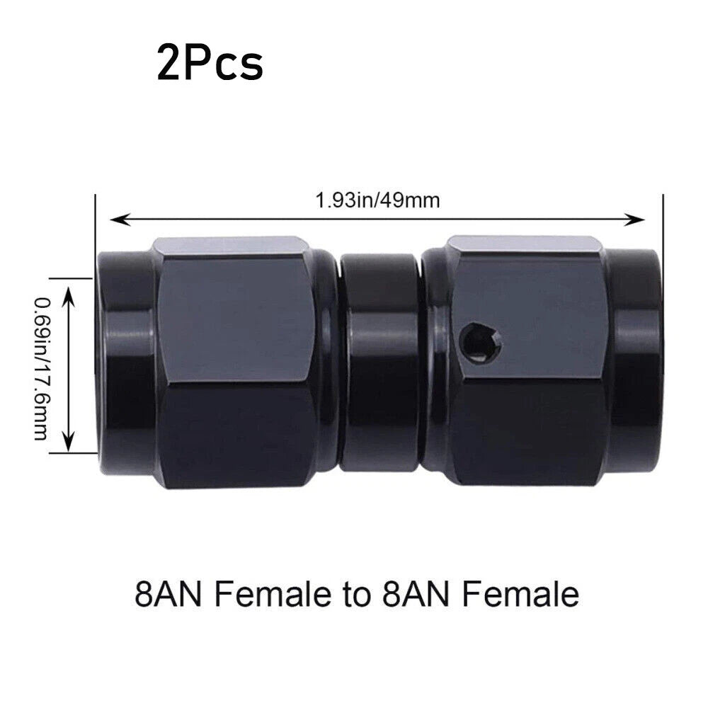 2Pcs Straight Female to Female Swivel Coupler 6AN 8AN 10AN Fitting