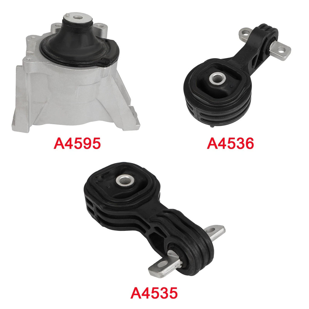 3X Engine Motor Mounts for Honda CR-V (2007–2011) A4595 A4536 A4535