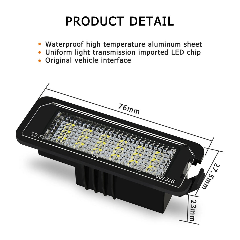 2X CANbus LED License Plate Lights for VW GTi Golf CC Rabbit (YYYY–YYYY)