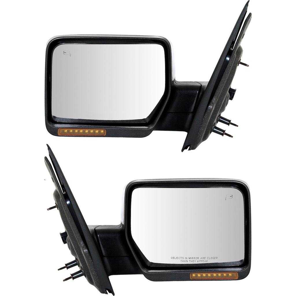 Power Mirror Set of 2 for Ford F-150 (2007–2008) Power Folding Heated Chrome