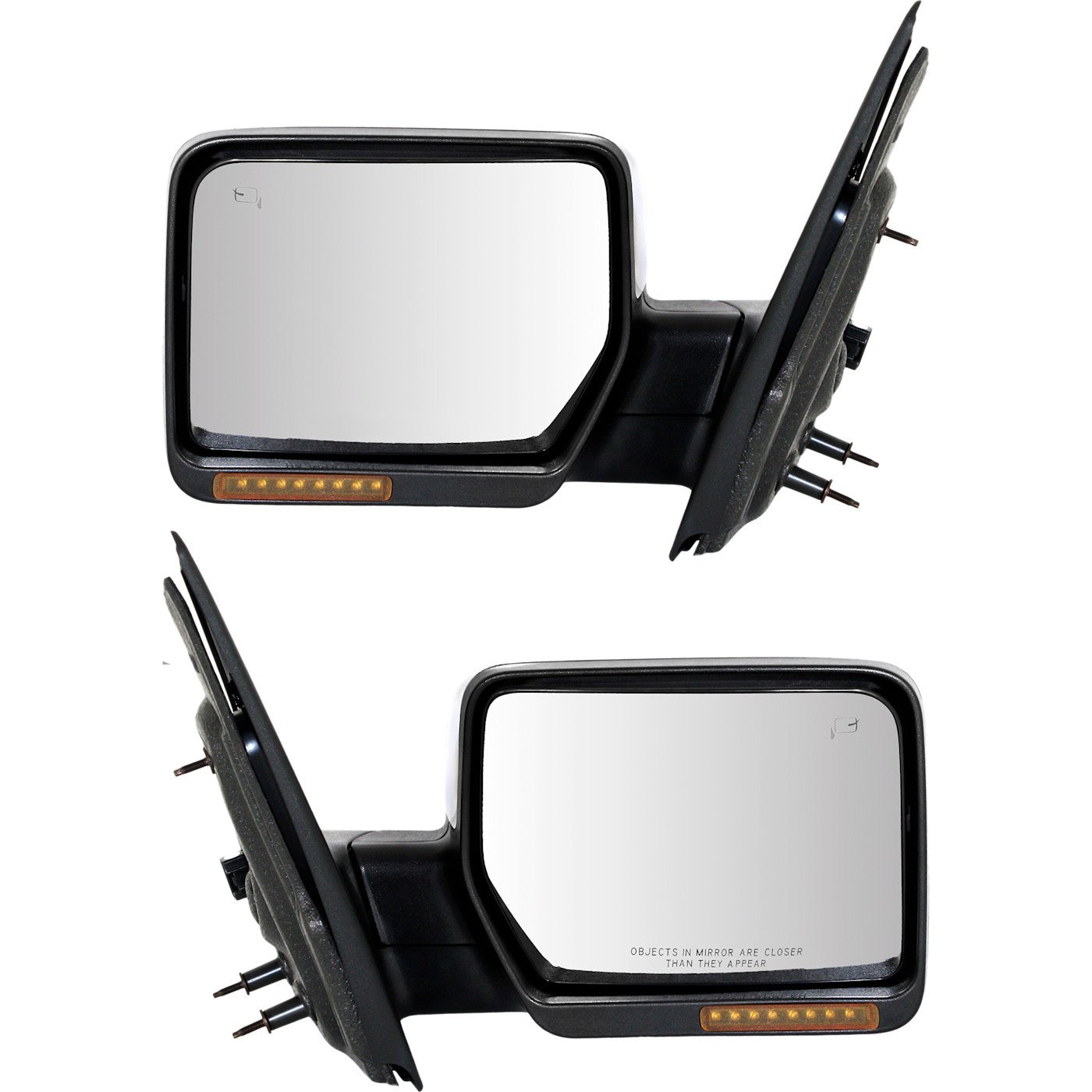 Power Mirror Set of 2 for Ford F-150 (2007–2008) Power Folding Heated Chrome