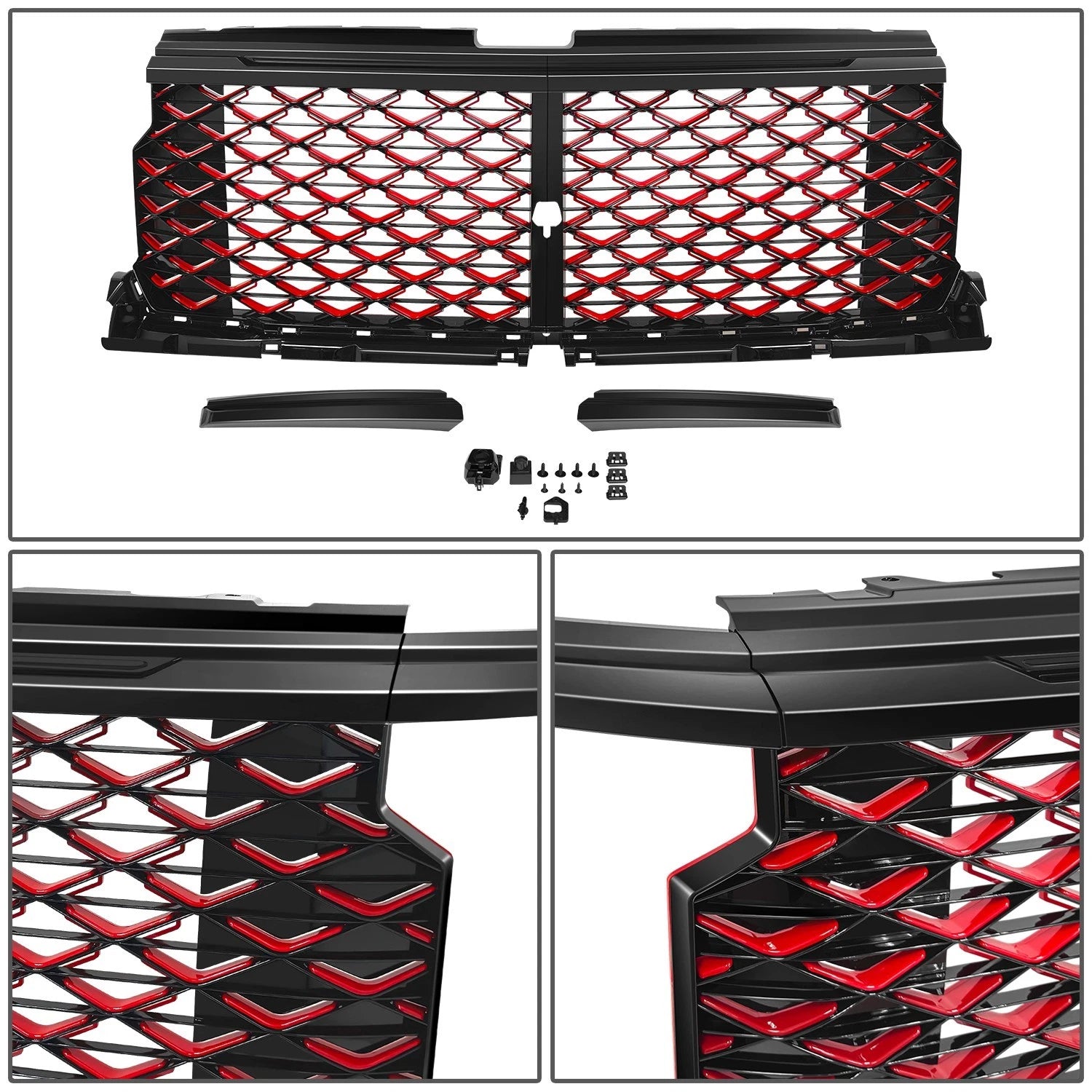 Front Badgeless Diamond Mesh Grille for Chevrolet Silverado 1500 (2022–2026)