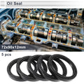 Set of 5 Oil Seal Rotary Shaft Seal Nitrile Rubber 72x90x12mm